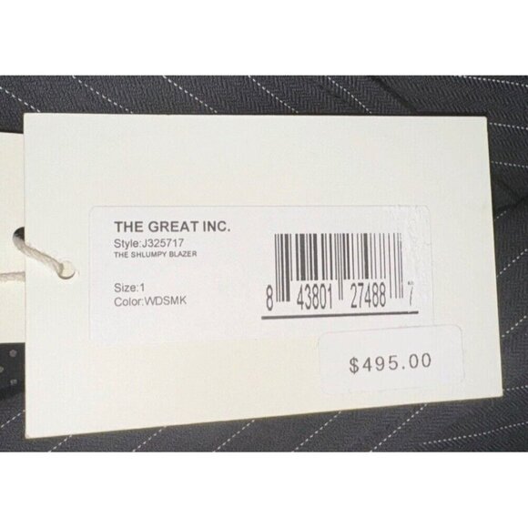 NWT THE GREAT Womens' The Shlumpy Blazer Jacket Size 1/US Small $495.00 - Picture 5 of 7